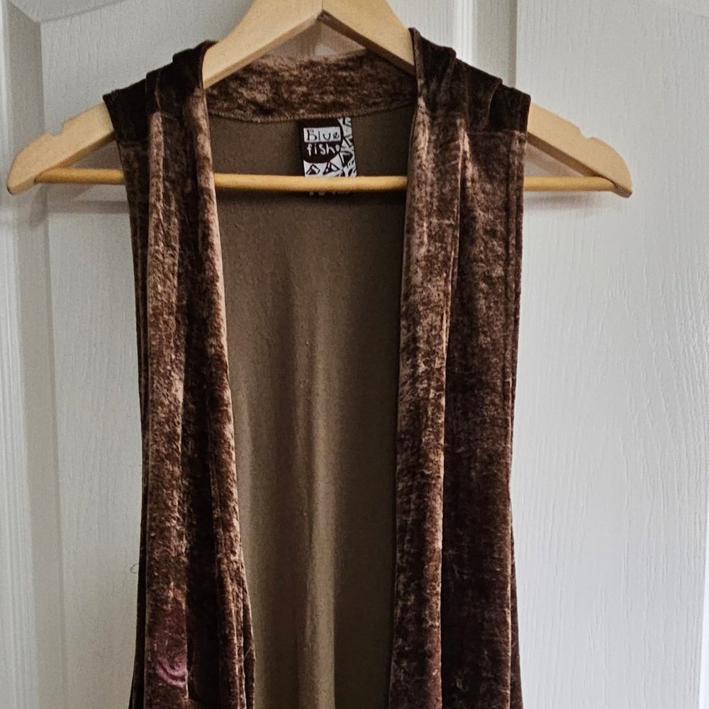 Vintage Blue Fish Boho Vest